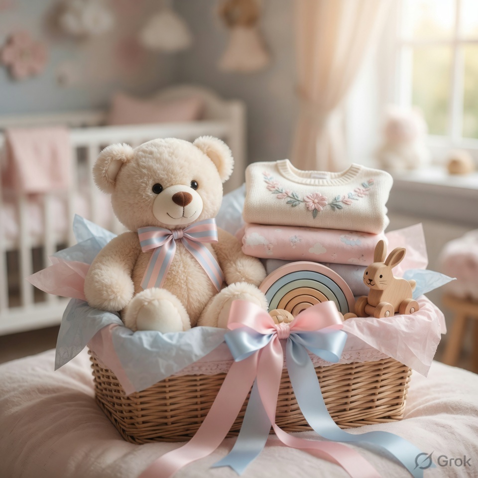 Baby shower and milestone gift wrapping with soft pastels by Whishess Kota